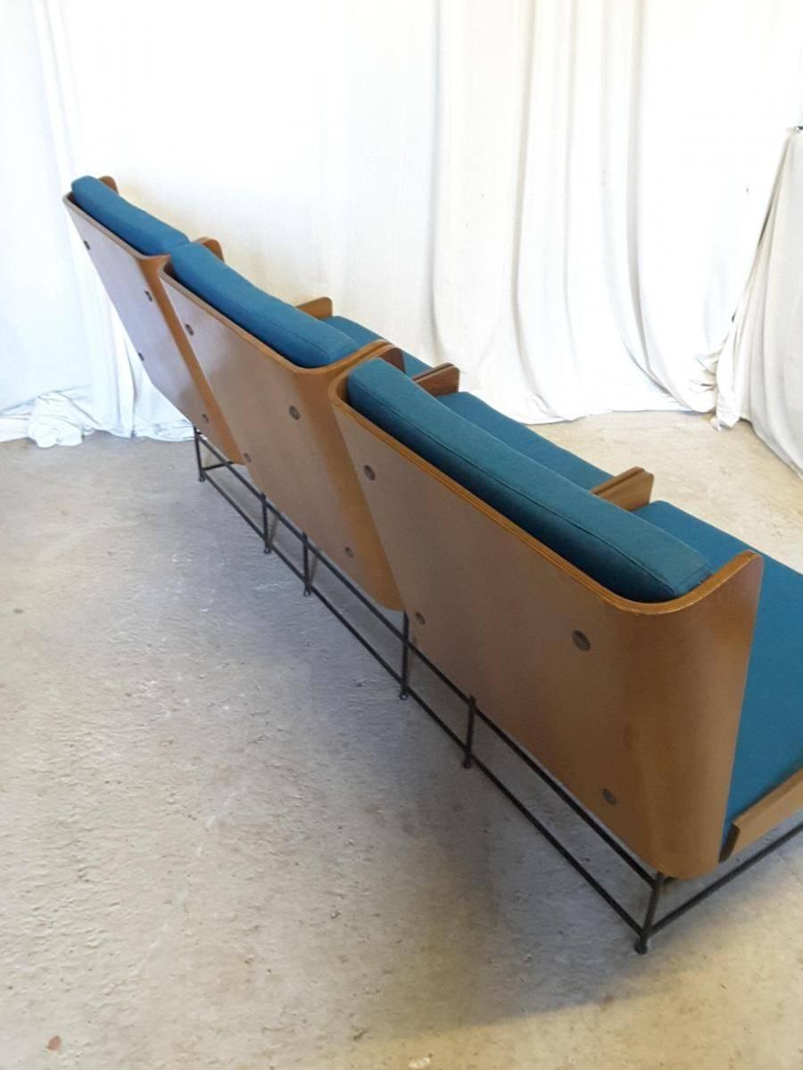 Mid-Century Modern Italian Mid-Century Bent Plywood Shell Sofa For Sale