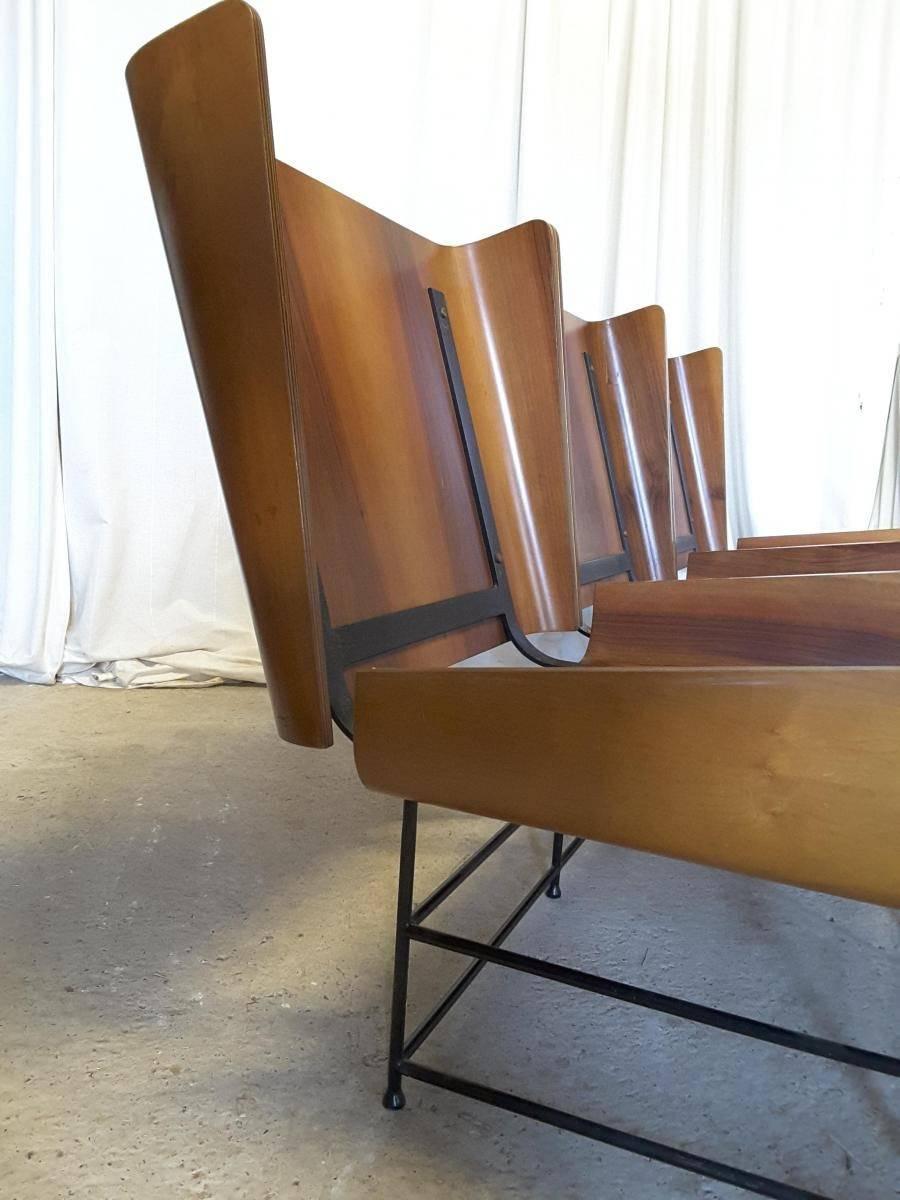 Italian Mid-Century Bent Plywood Shell Sofa For Sale 1