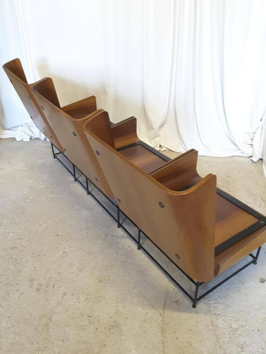 Italian Mid-Century Bent Plywood Shell Sofa For Sale 2