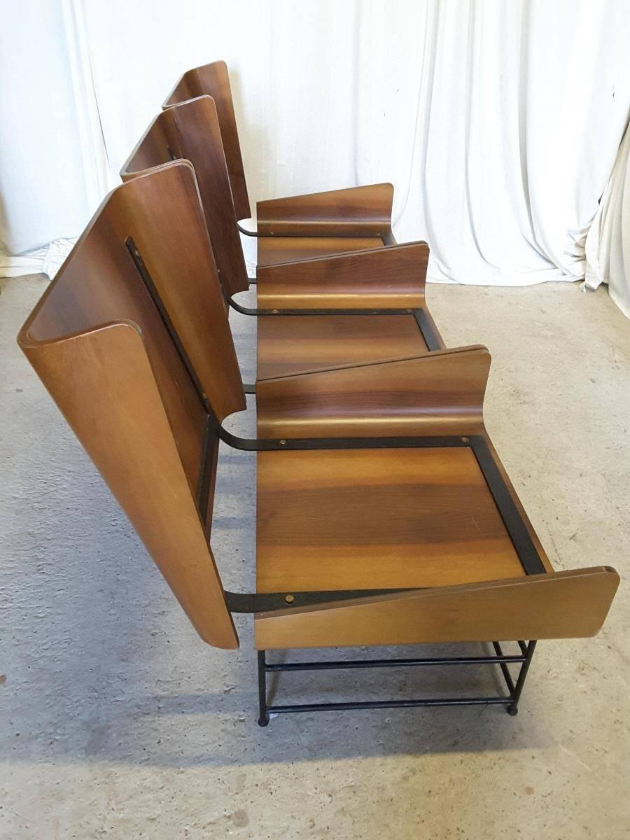 Italian Mid-Century Bent Plywood Shell Sofa For Sale 4