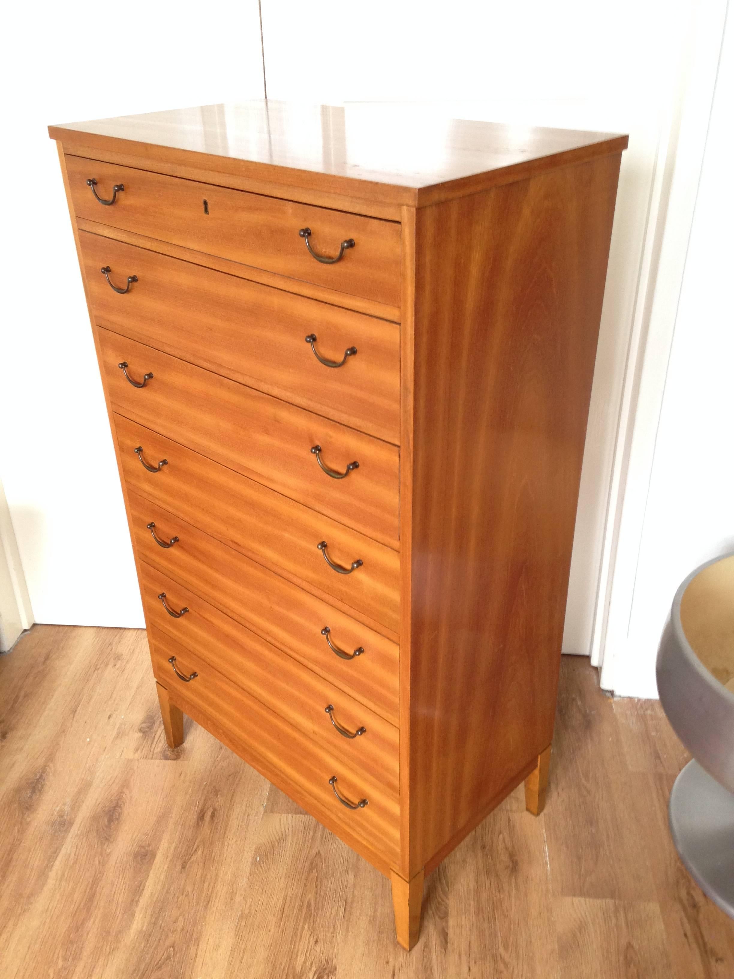 Danish Commode Mid-Century Modern Chest of Drawers by Soborg Mobler For Sale 2
