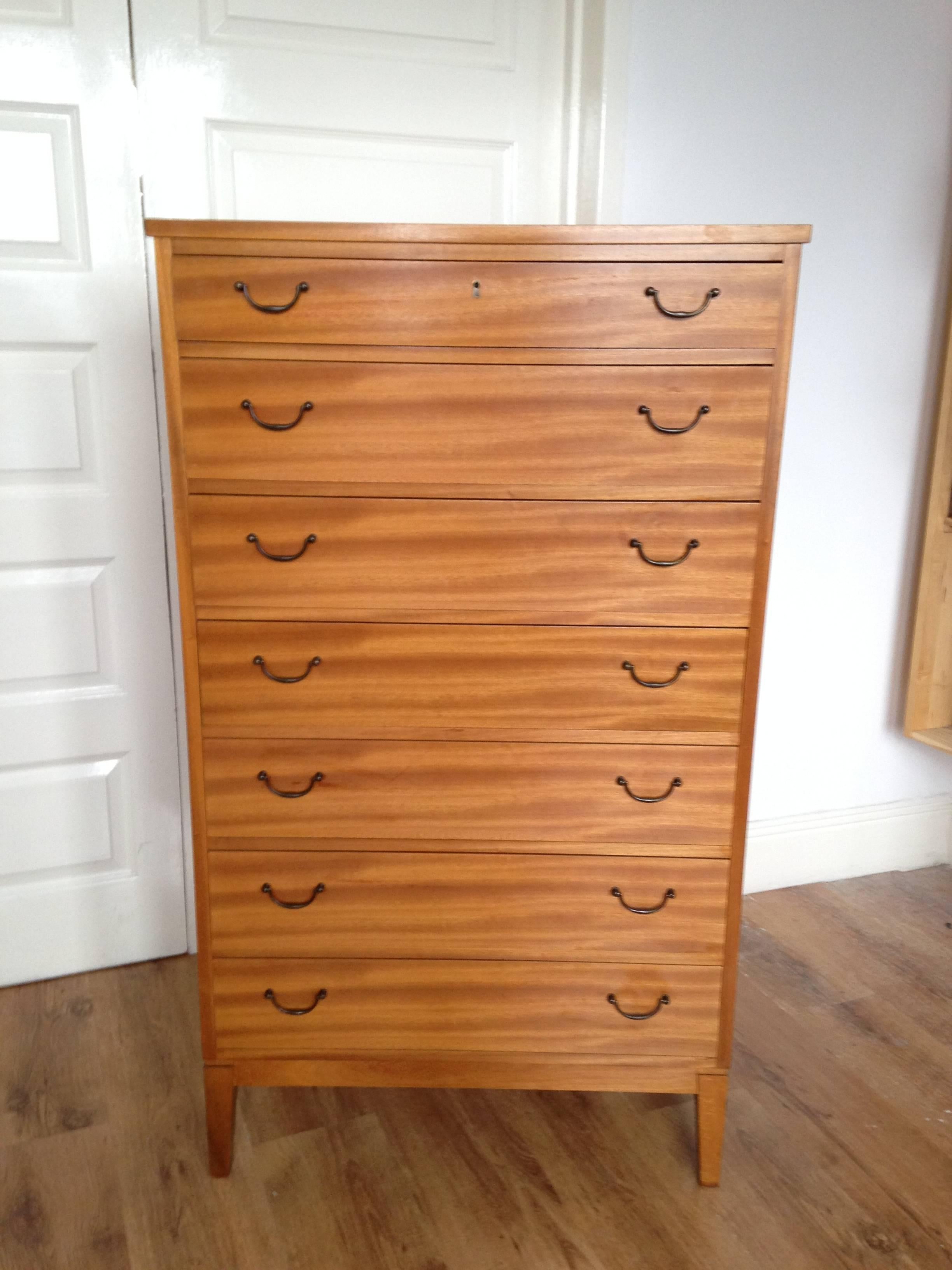 Danish Commode Mid-Century Modern Chest of Drawers by Soborg Mobler For Sale 4