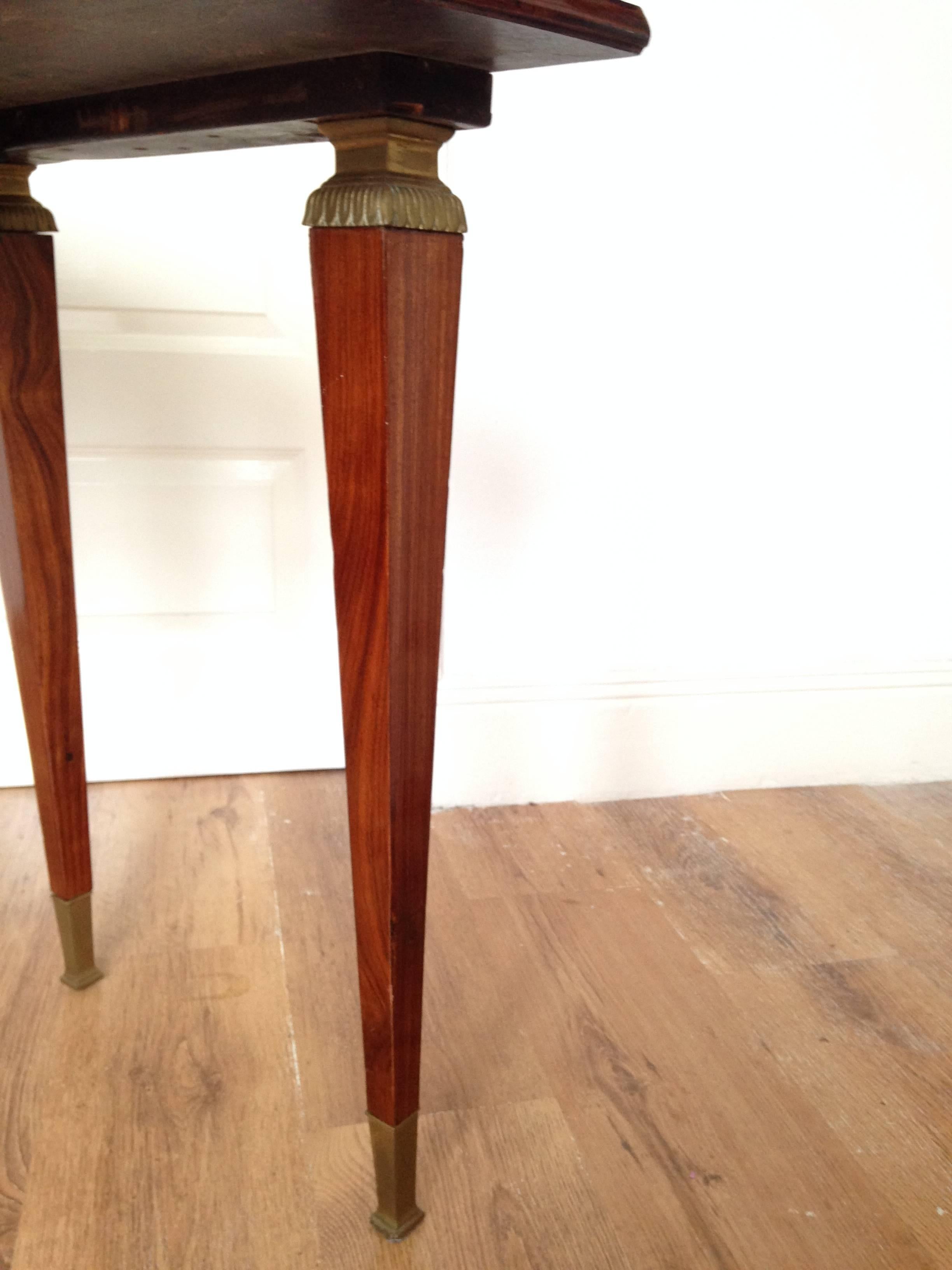 20th Century Italian Rosewood Demilune Side Console Card Table For Sale