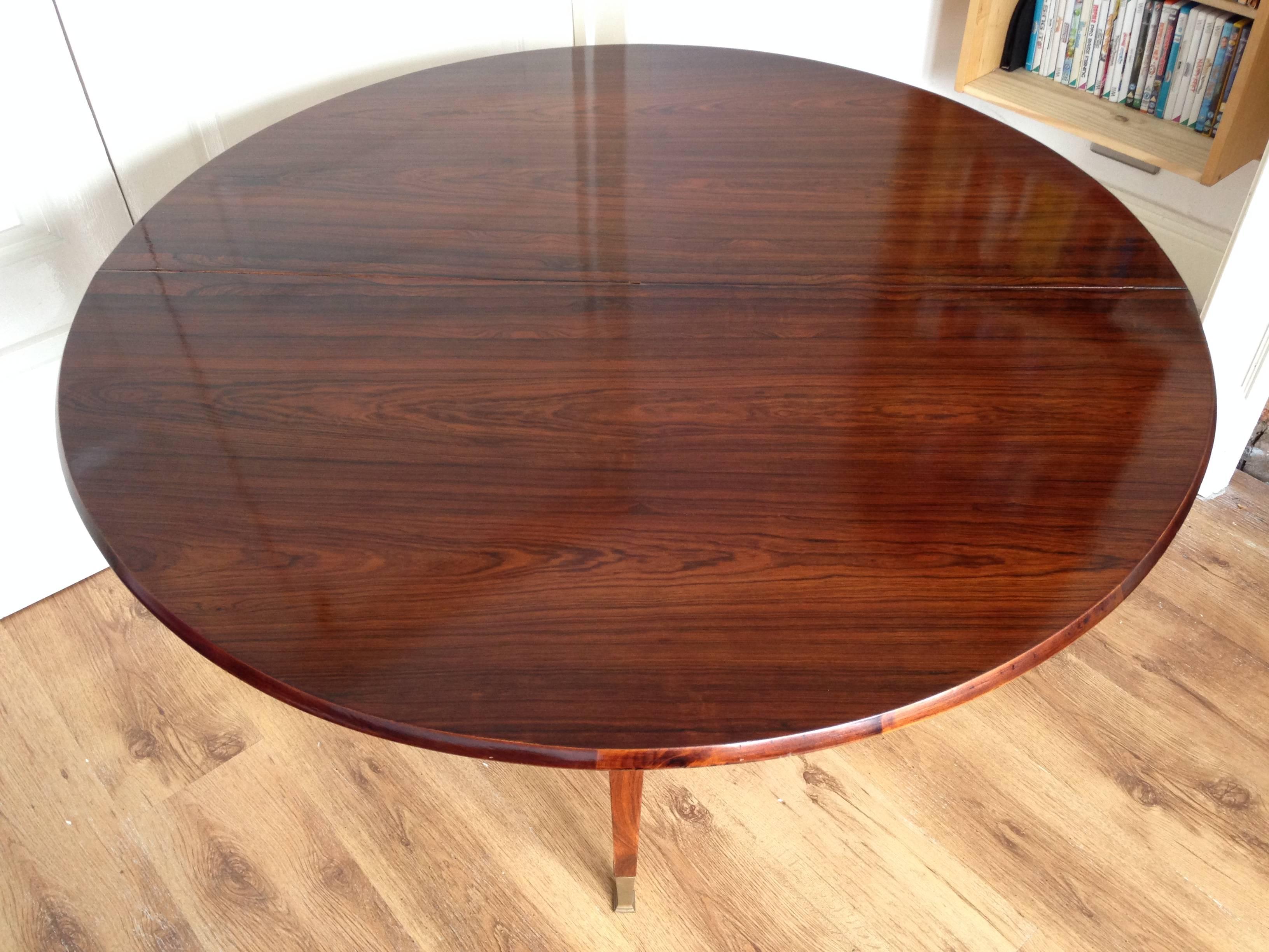 Italian Rosewood Demilune Side Console Card Table For Sale 2