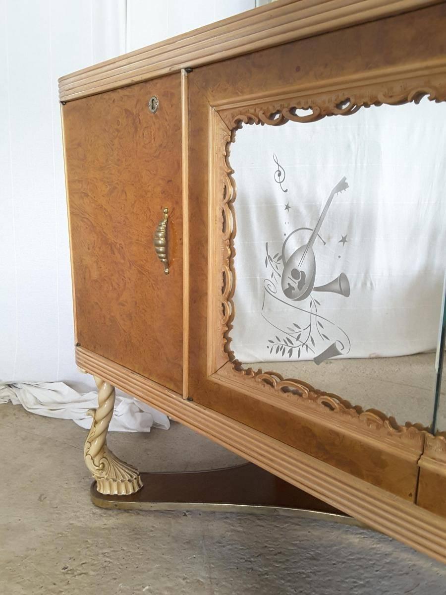 20th Century Italian Art Deco Mirror Back Sideboard by Pier Luigi Colli For Sale