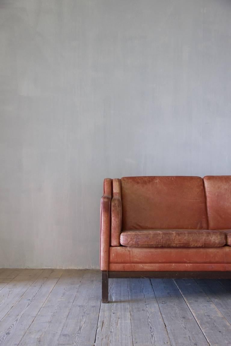 Mid-20th Century Midcentury Leather Sofa