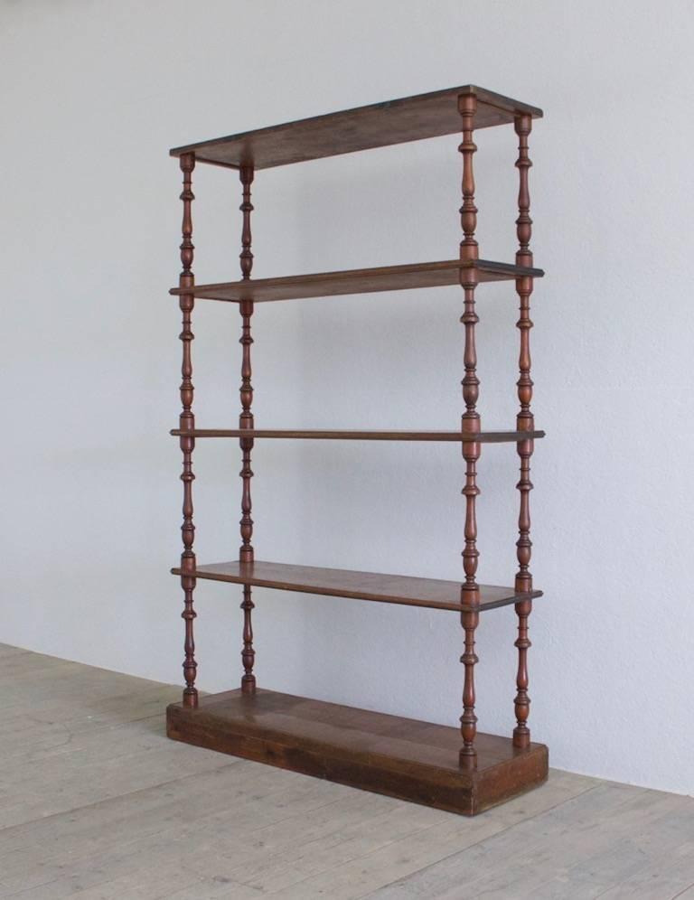 19th century turned shelves from a print shop in Lille, France, circa 1840.
 