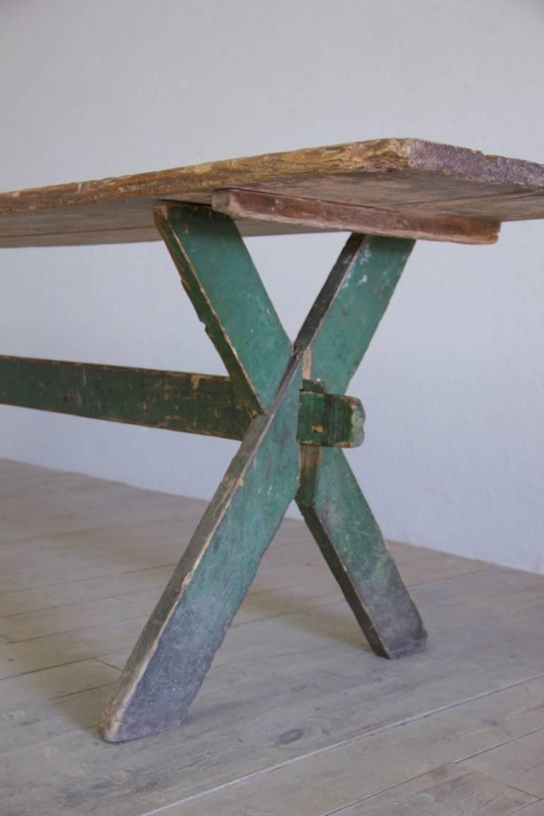 X-Frame Primitive Vendange Table, Germany circa 1900 In Good Condition For Sale In Stamford, GB