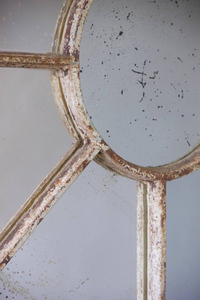 Mid-19th Century Unusual Overmantel Shaped Cast Iron Window Mirror