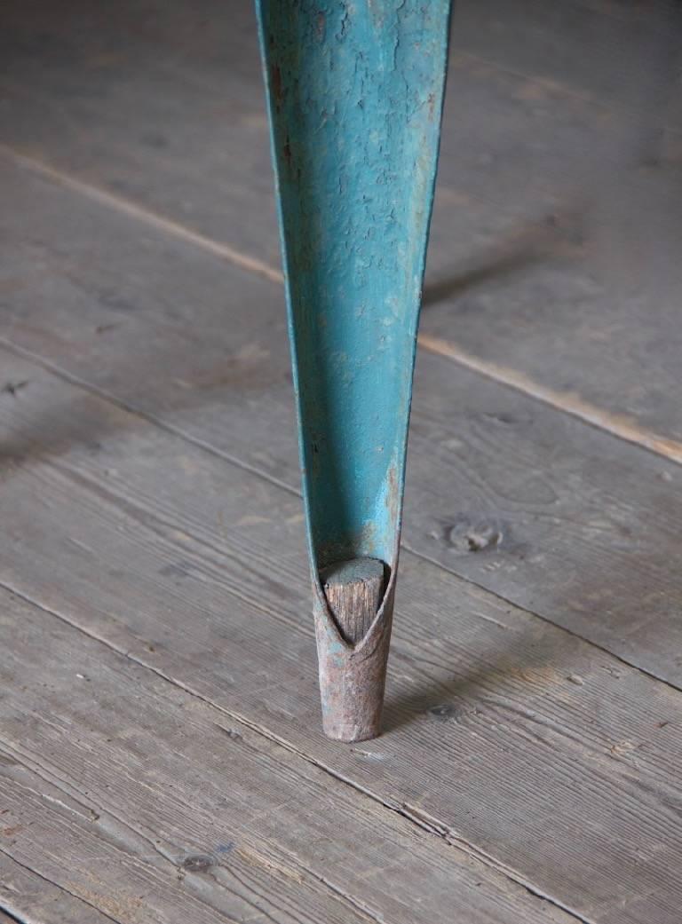 Pair of Fibrocit Folded Metal Stools For Sale 2