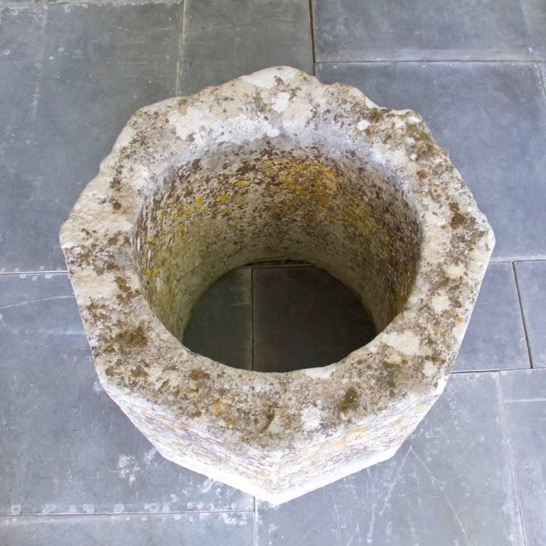 Limestone Well Head with Original Surface and Patina For Sale 2