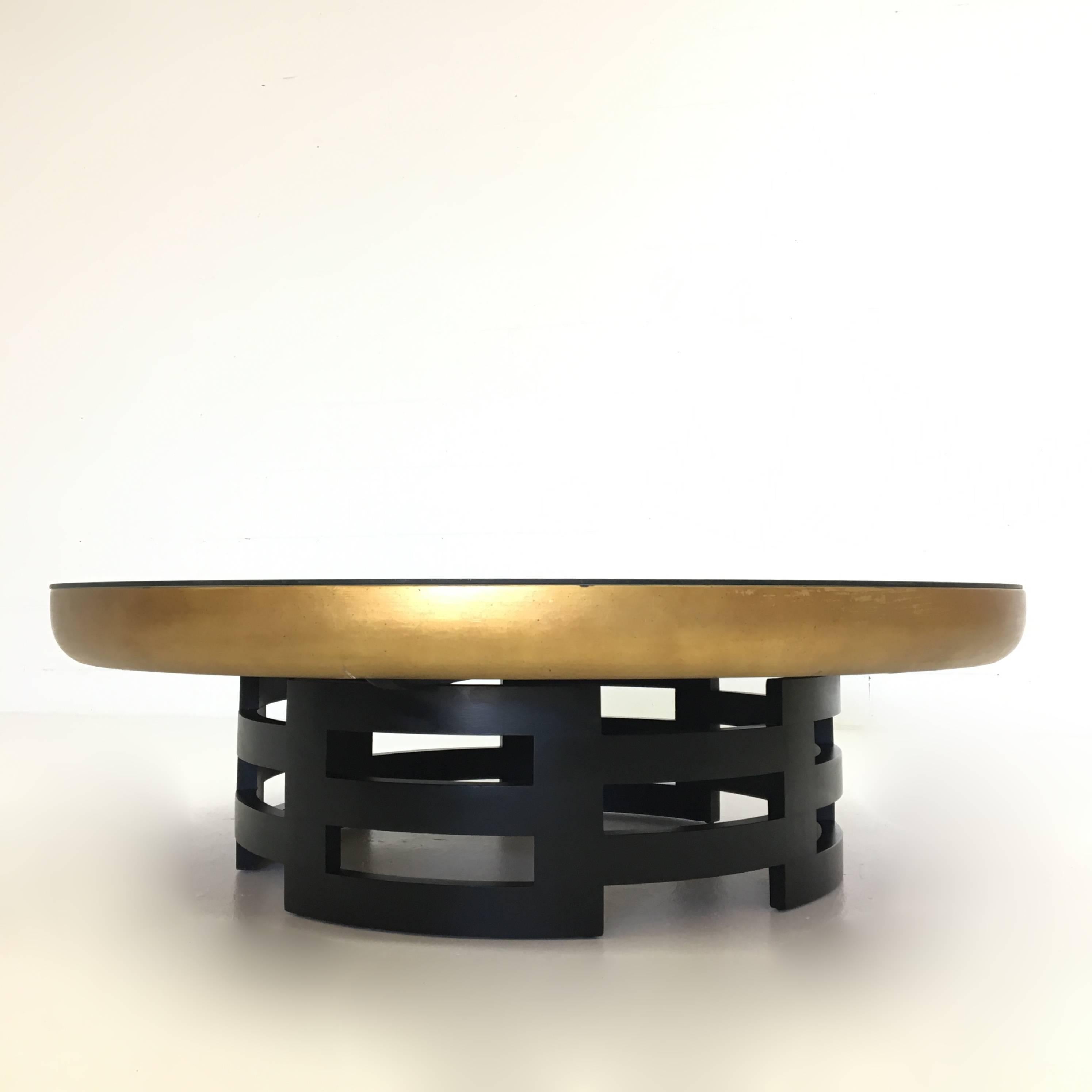 American Gold Leaf Lotus Coffee Table by Muller & Barringer for Kittinger