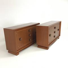 Pair of Asian Inspired Mid-Century Sideboards in Copper