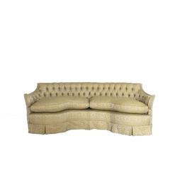 Mid-Century Hollywood Regency Curved and Tufted Sofa