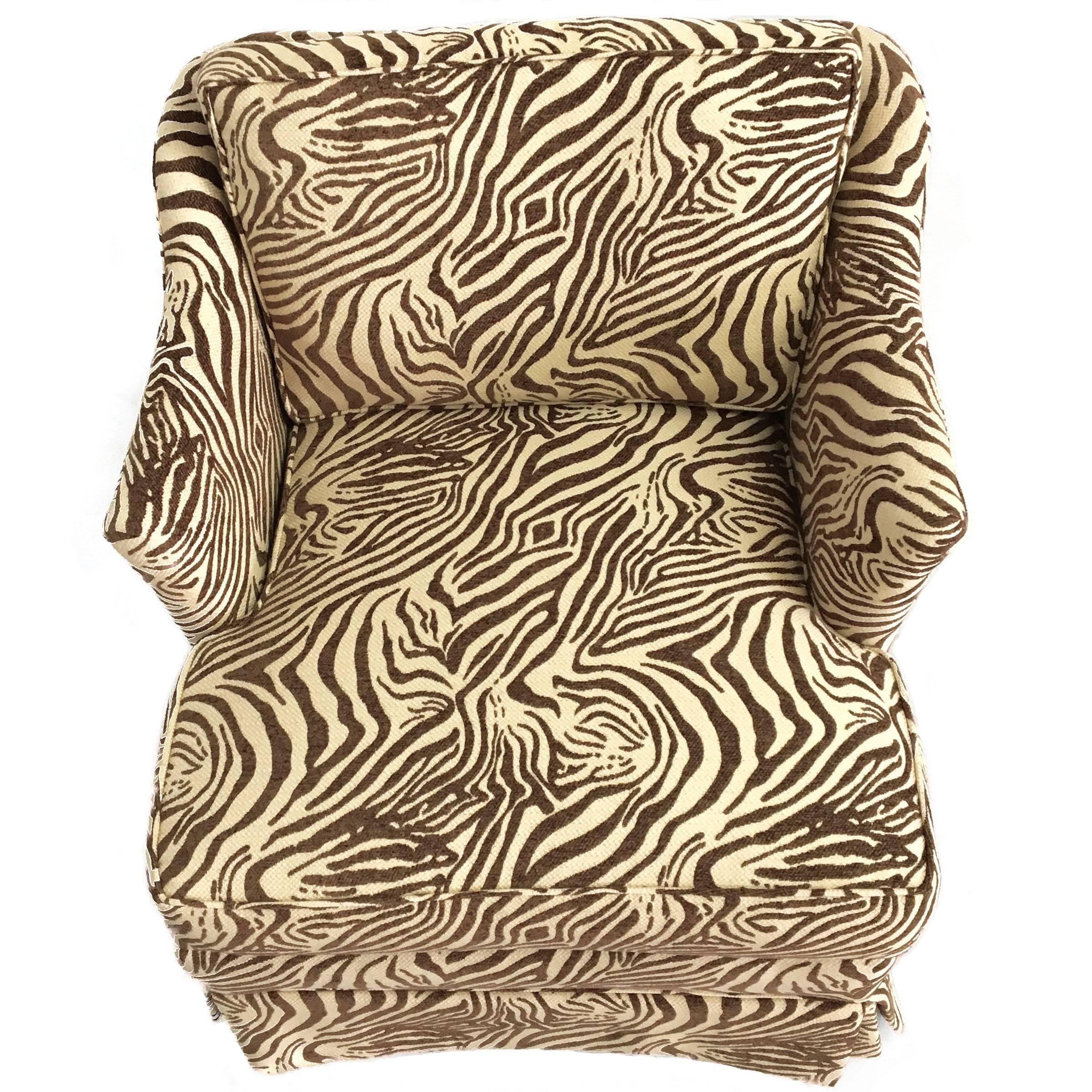 Zebra Print Lounge Chairs In Excellent Condition In New Hyde Park, NY