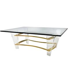 Charles Hollis Jones Brass and Lucite Coffee Table 6