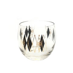 Mid-Century Atomic Roly Poly Glassware Set with Carrier