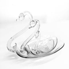 Three Handblown Nestling Swan Bowls
