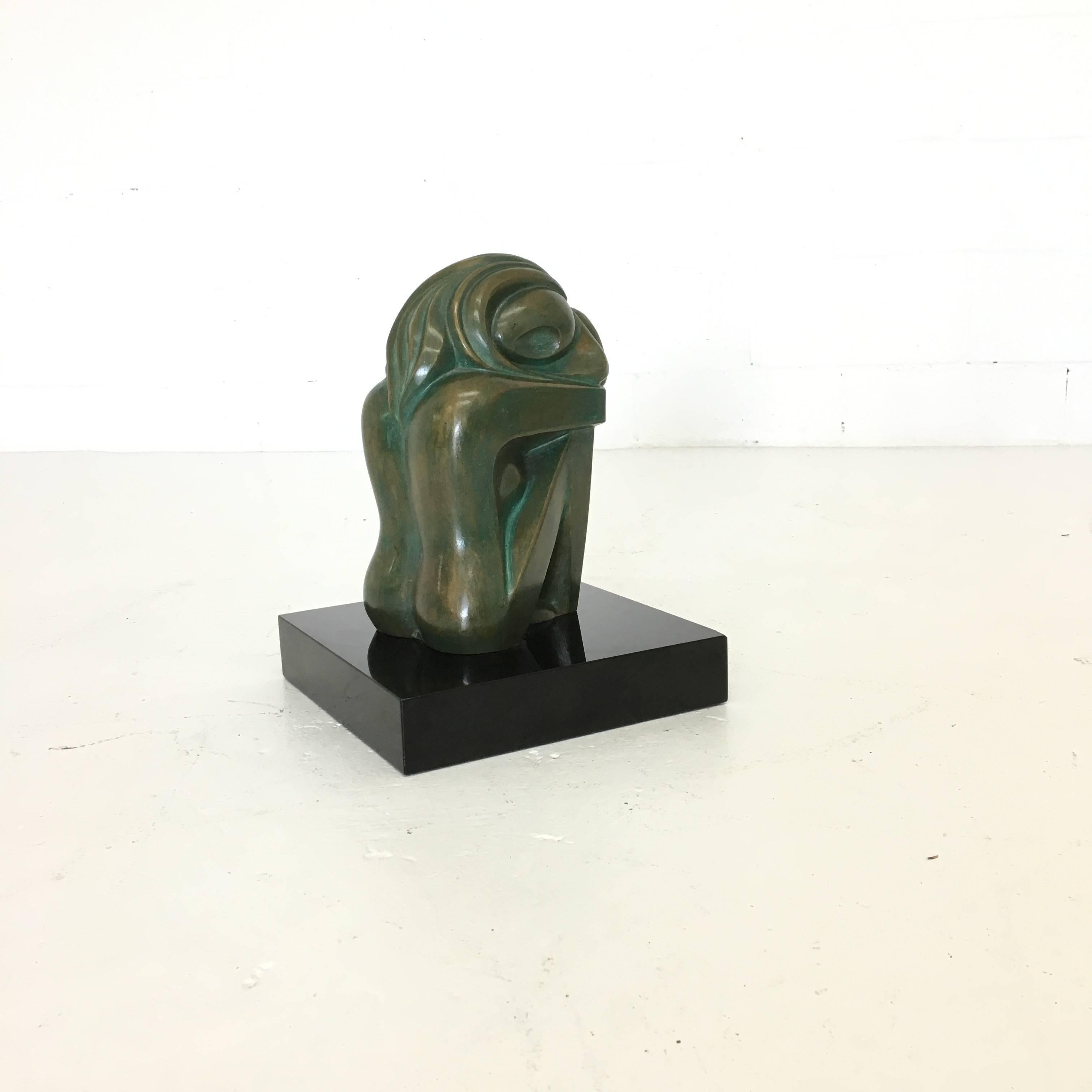 Mexican Mid-Century Bronze Nude Sculpture by Jose Ledesma Zavala For Sale