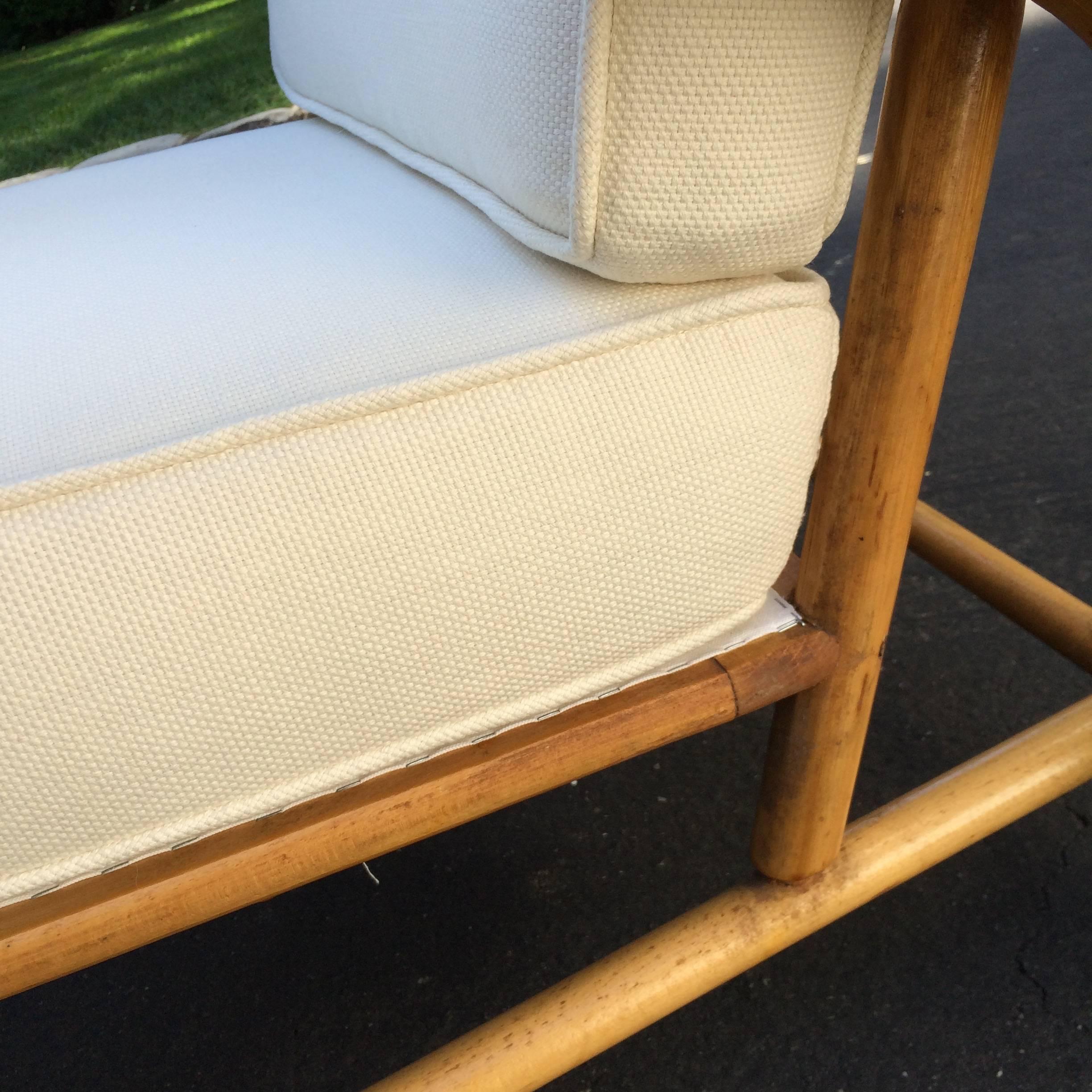 Pair of Mid-Century Bamboo Club Chairs In Good Condition In New Hyde Park, NY