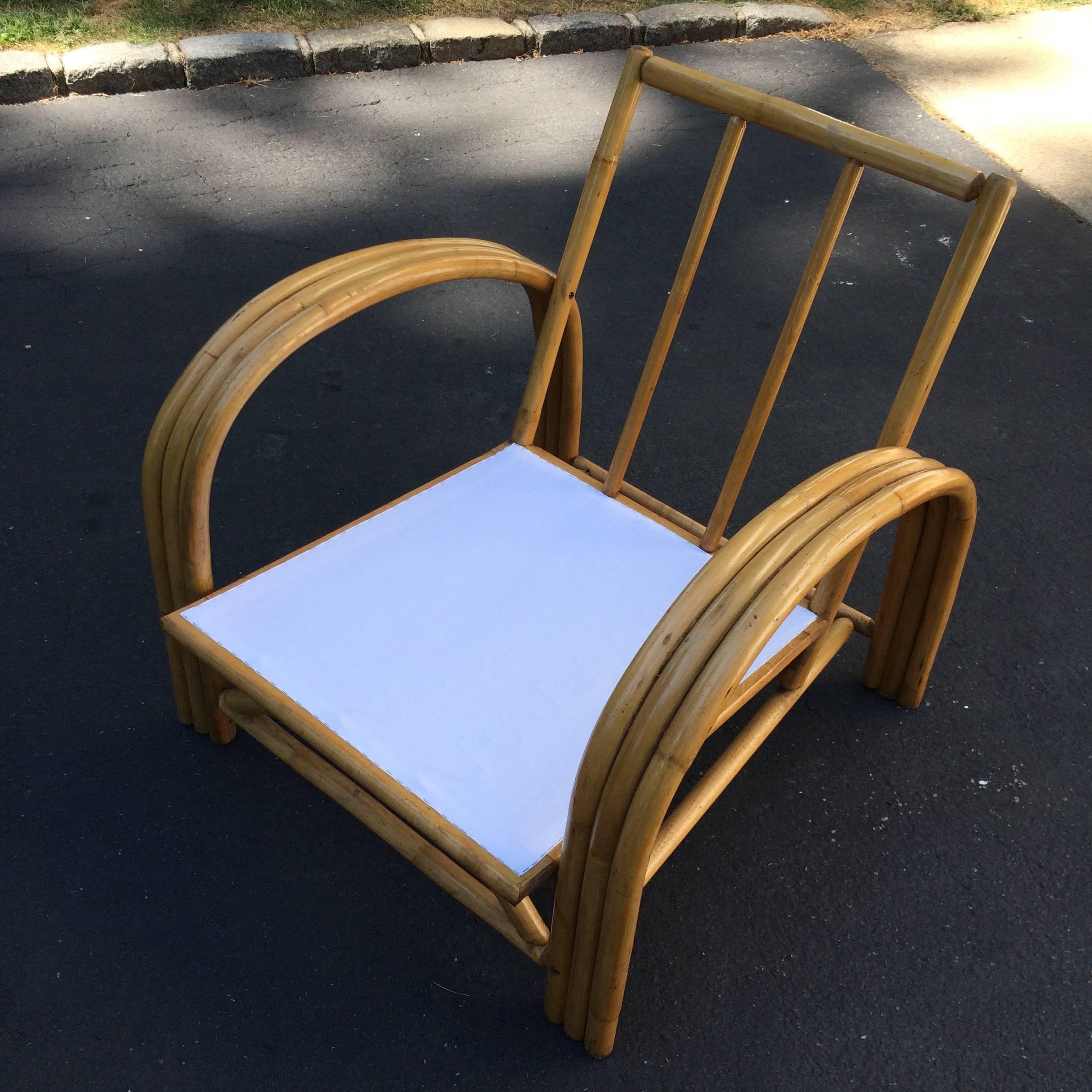 20th Century Pair of Mid-Century Bamboo Club Chairs