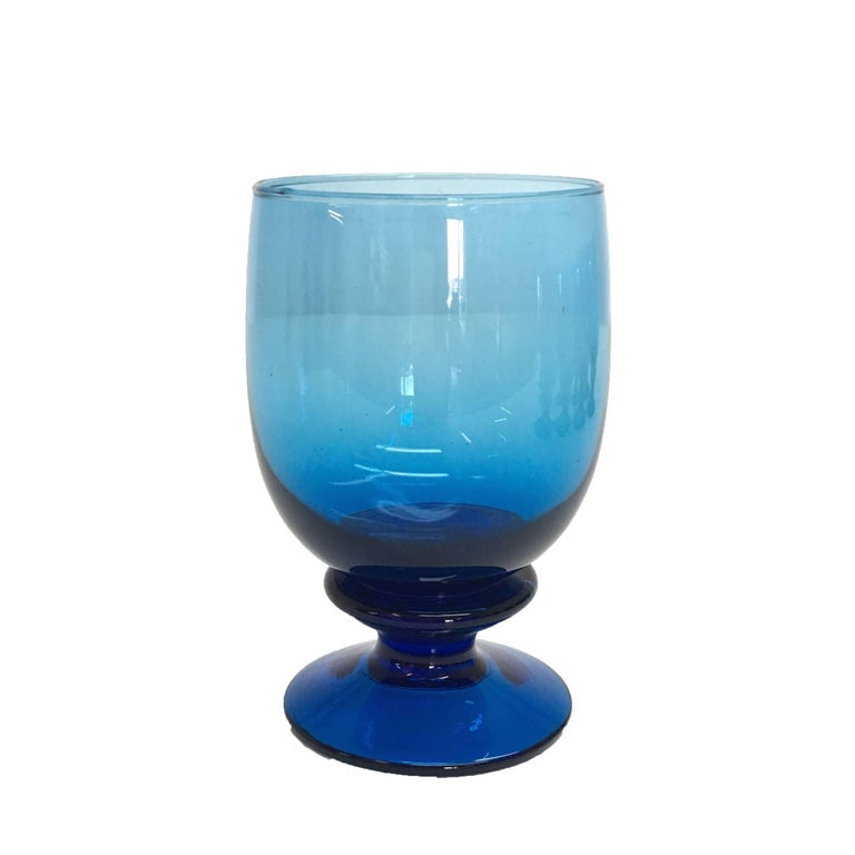 Set of Nine Cobalt Blue Footed Drinking Glasses at 1stdibs