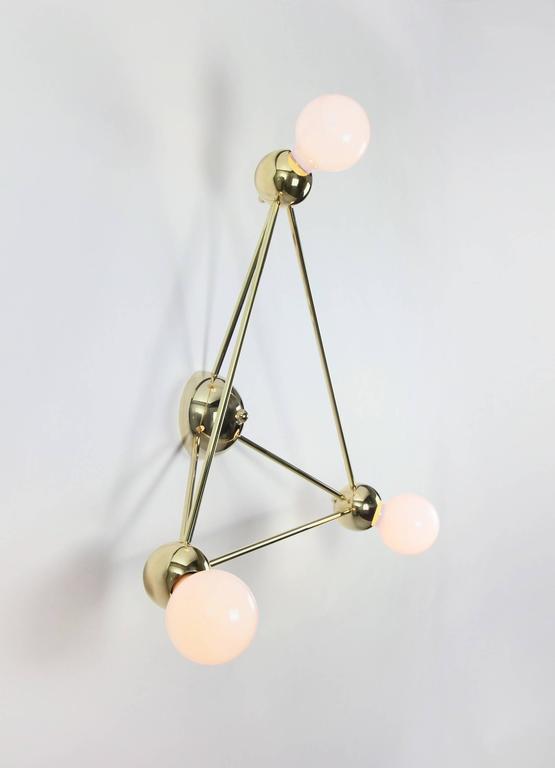 Lina 3Light Triangle Flushmount, Polished Brass, Large Minimal