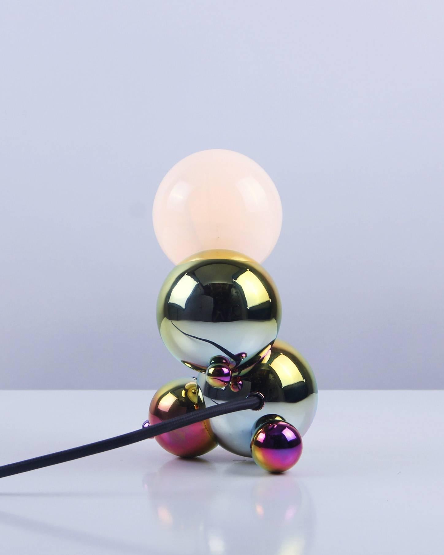 American Bubbly 01-SM Table, Sculptural Molecule Lamp in Rainbow Finish
