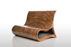 Modern Wooden Altoum Doubler Sofa Seater in Dark Finish Inspired by Op Art 2014