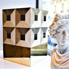 Moonlight Kaleidoscope Side Table in Marble Marquetry