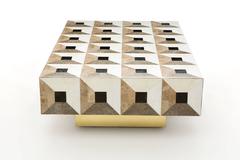 Moonlight Kaleidoscope Coffee Table in Marble Marquetry