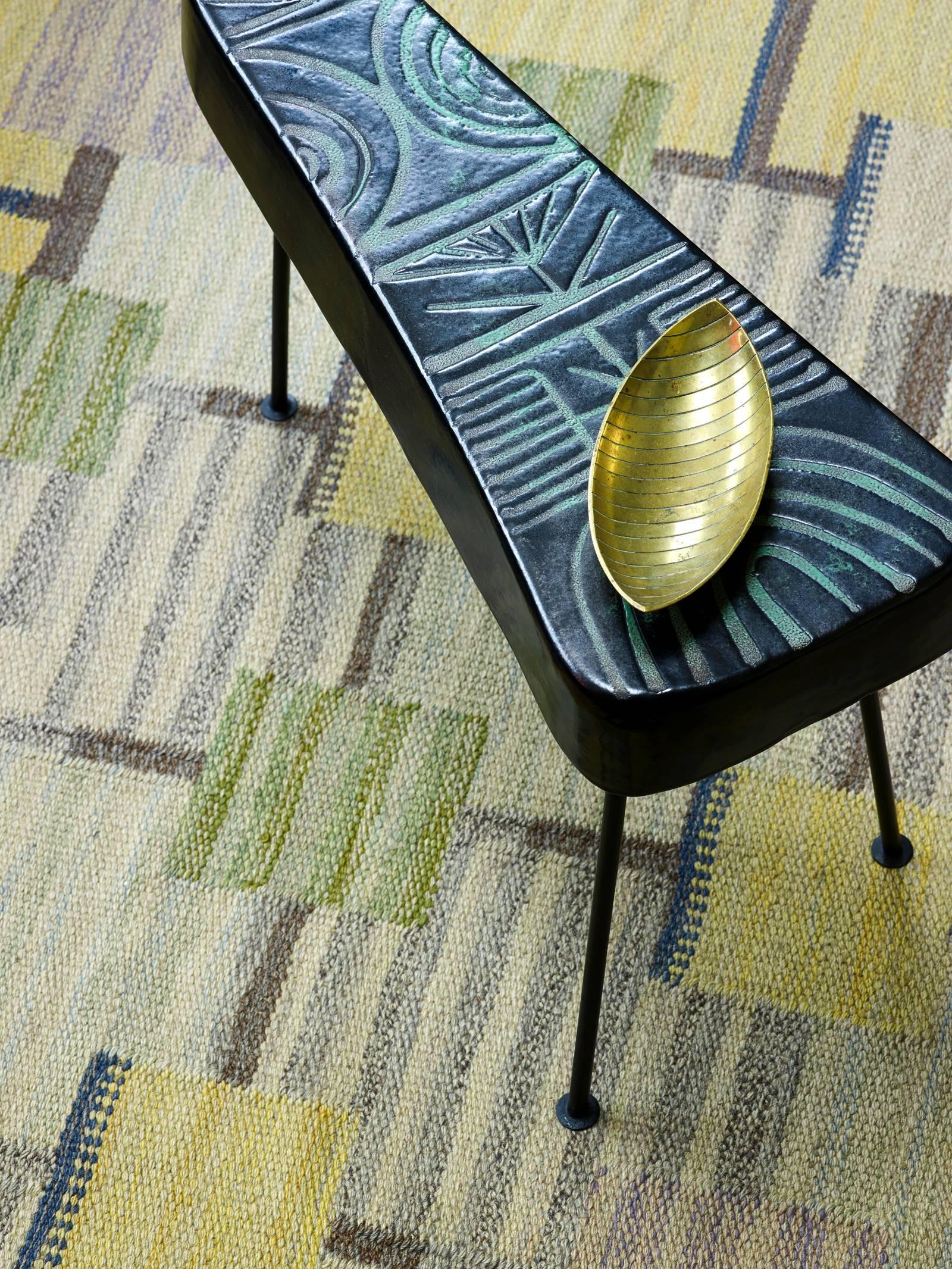Enameled Very Unique Sculptural Side Table by Roger Capron, 1955