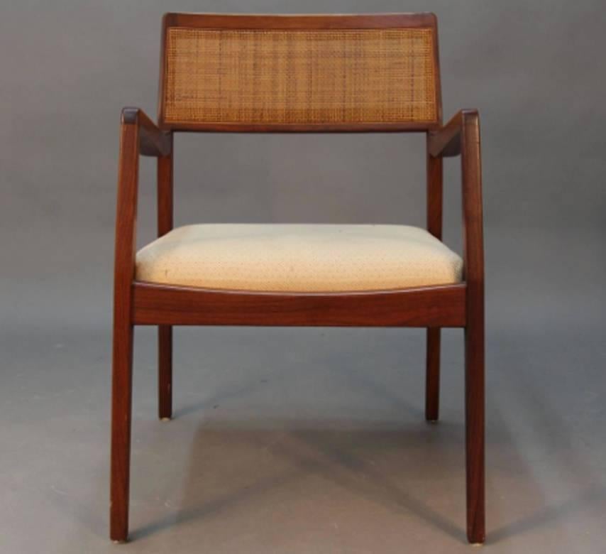 American Early 1950s Original Jens Risom Caned Dining Chairs and Armchairs Set For Sale