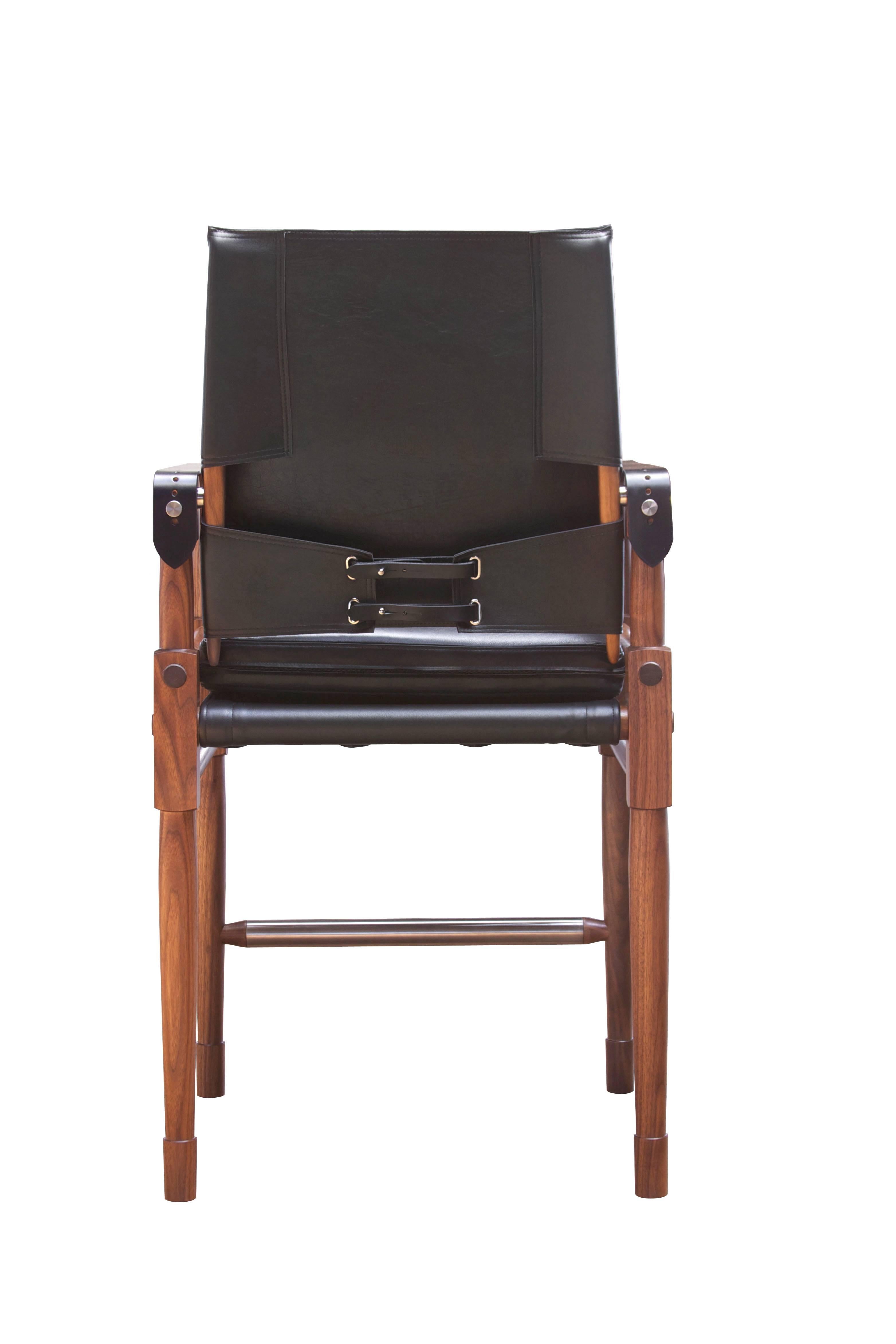 Modern Black Leather Chatwin Counter Chair - handcrafted by Richard Wrightman Design
