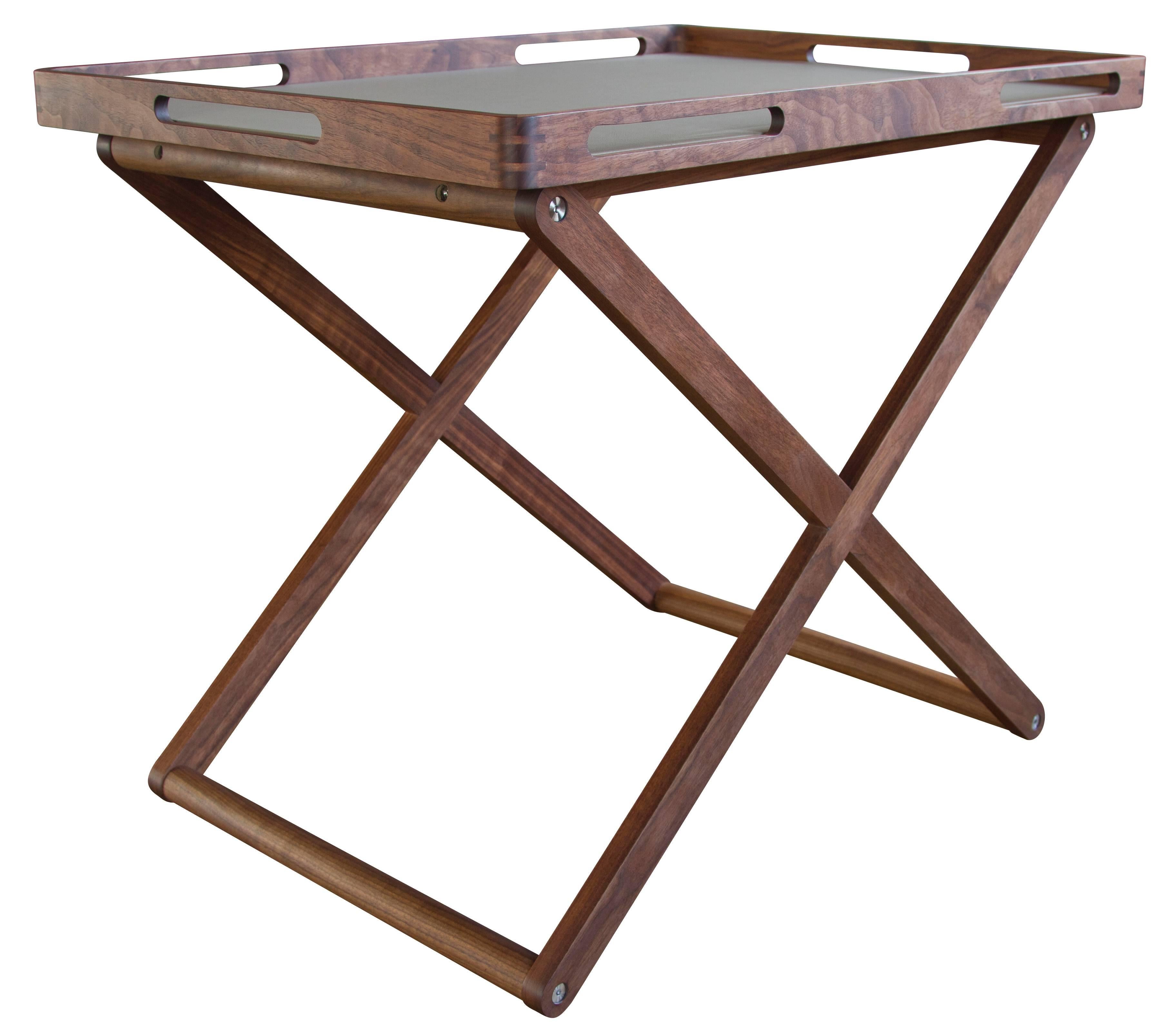Modern Graeme Bar Table/Leather Blotter Inlay - handcrafted by Richard Wrightman Design