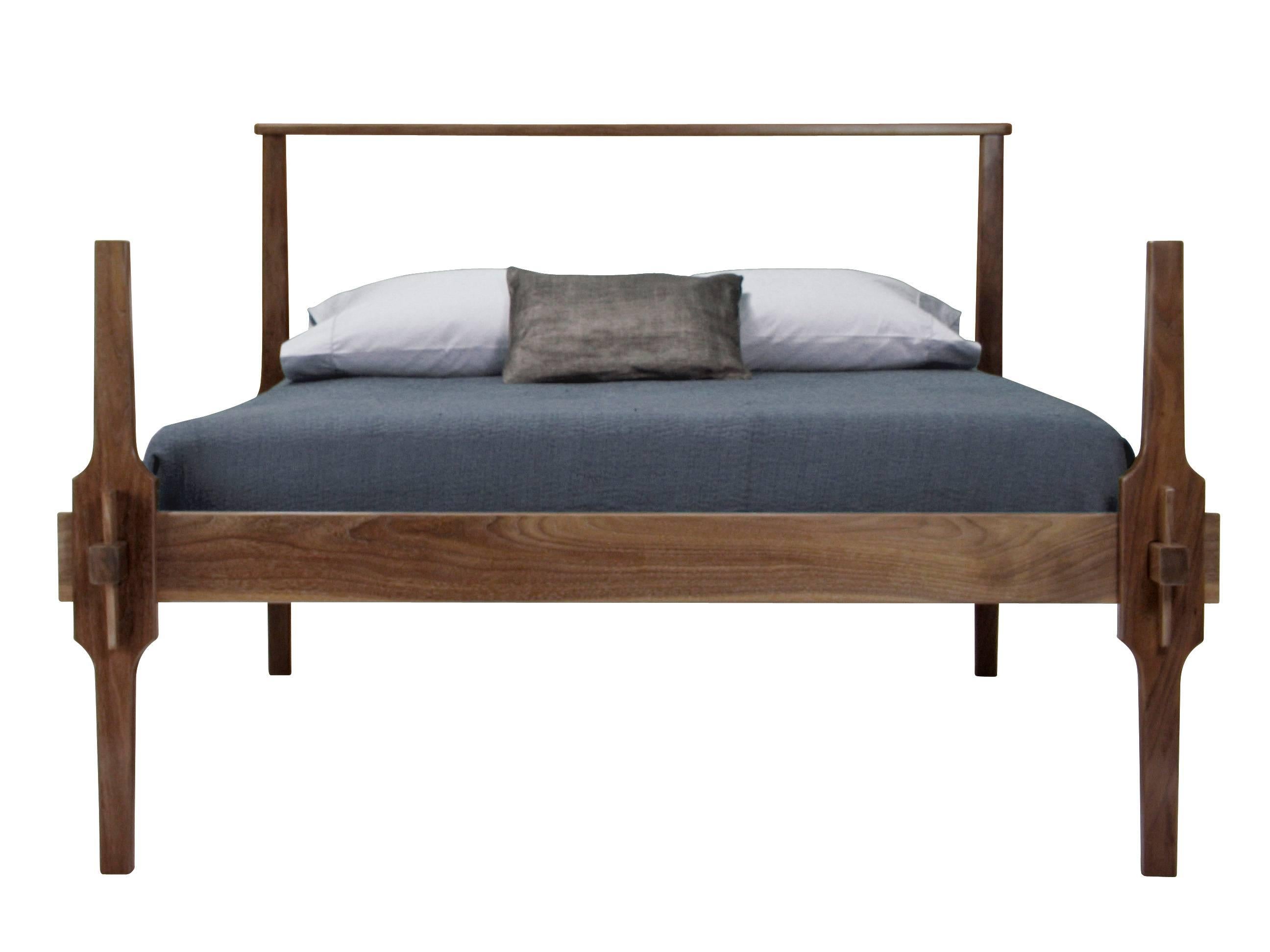 The Greydon Bed without headboard, in Marrakesh stained walnut, queen-size with 23