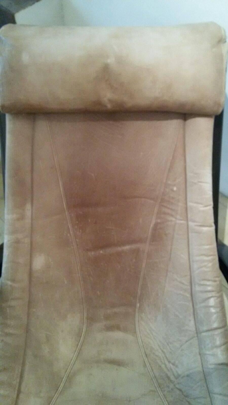 Italian Sgarsul Chair Elephant Leather, Black Wood, by Gae Aulenti for Poltronova '62 For Sale