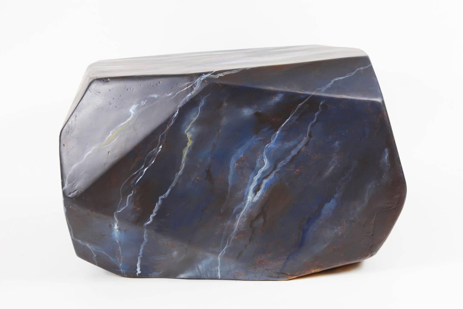 Modern Side Tables or Cocktail Table, Resin, False Marble, Hand Painting, 1970