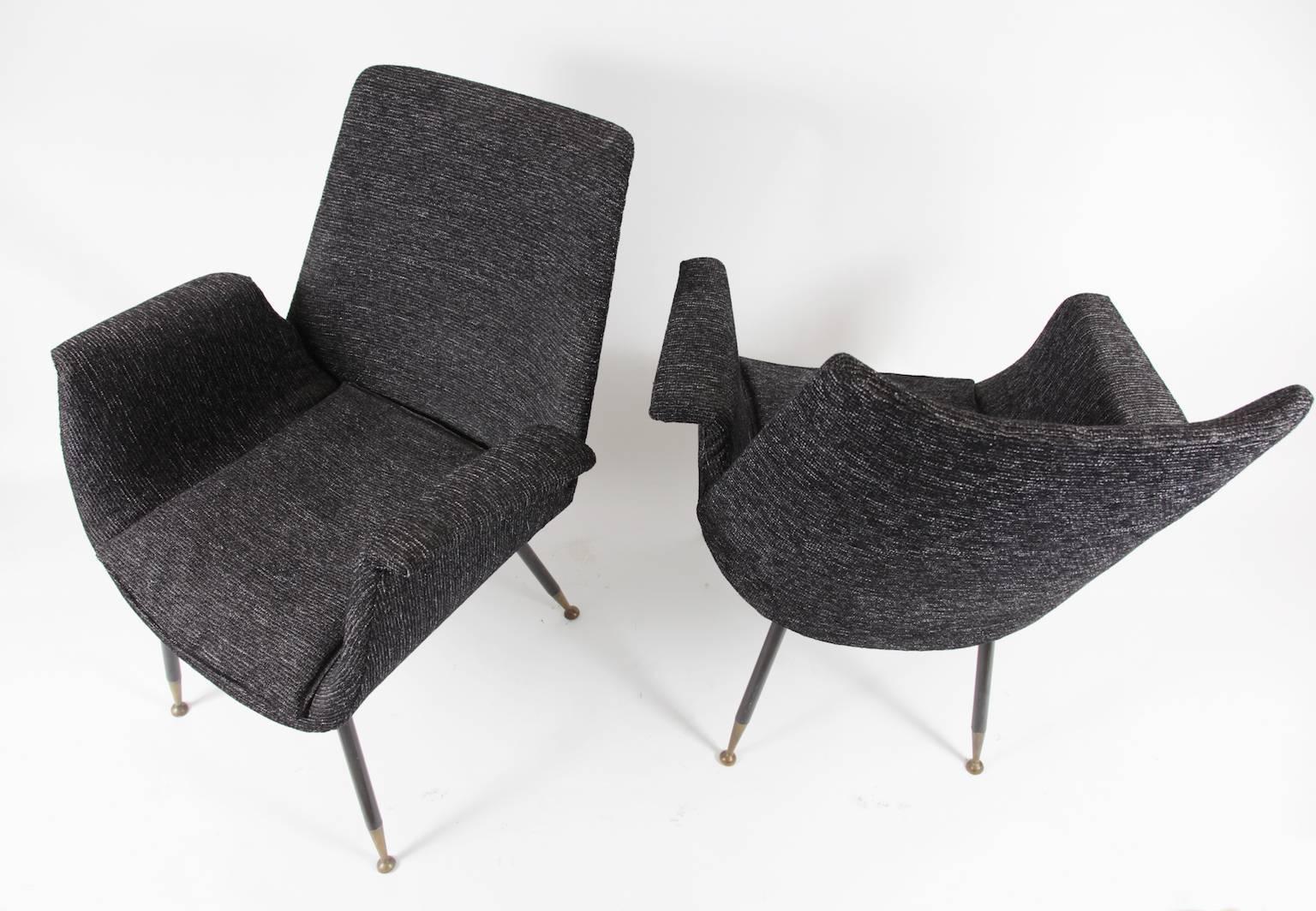 Italian Pair of Little Armchairs by Gastone Rinaldi for RIMA, 1956 For Sale