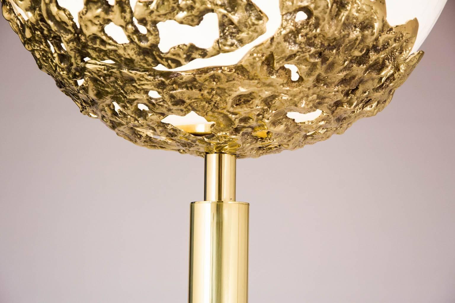 'Lucilla', elegant brass casting floor lamps, designed by Angelo Brotto for Esperia, 1970.