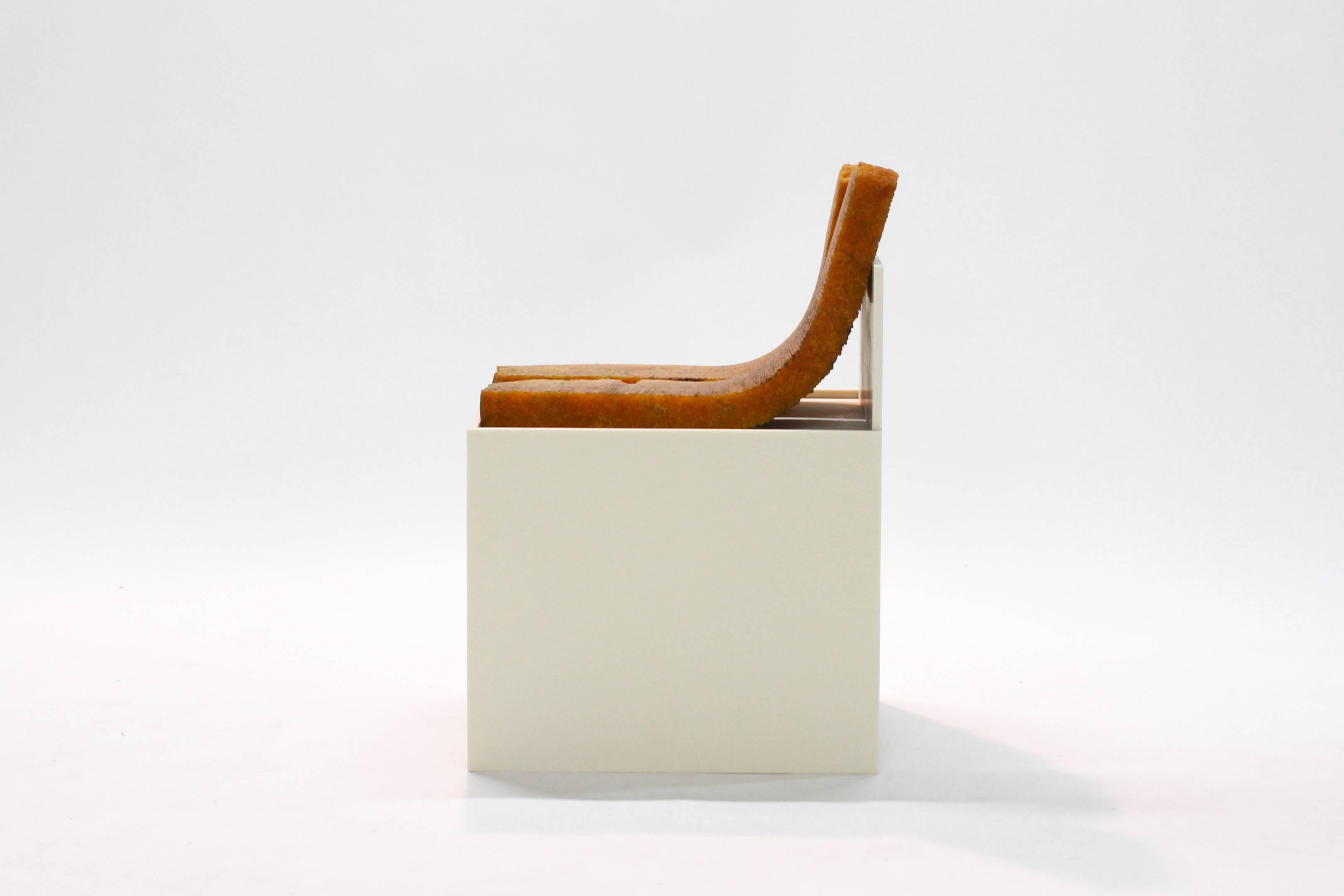 Post-Modern 706 Chair - Modern Sculpture in Natural Rubber and Corian 