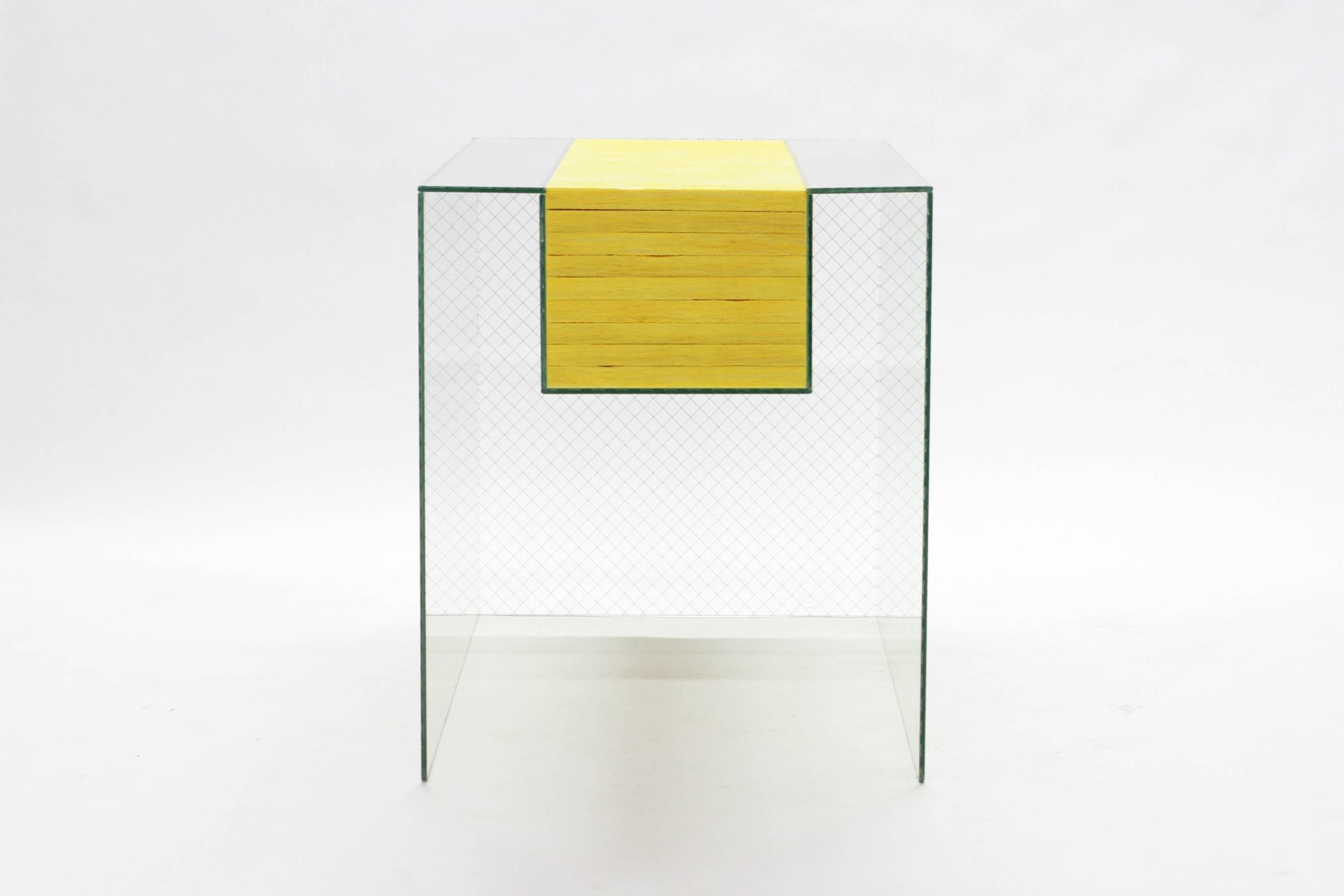 American 603 Vitrine Sculpture in Polished Wire Glass with Fiberglass Insulation For Sale