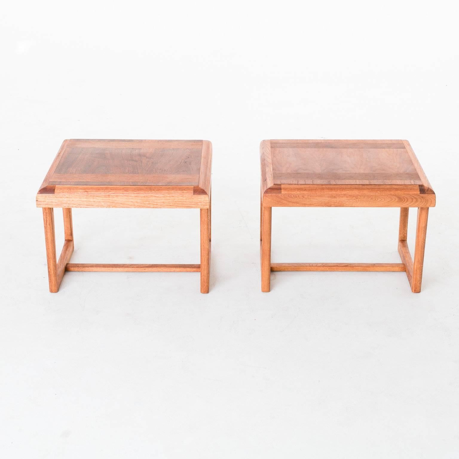 American Mid-Century Modern Lane Walnut Side Tables For Sale