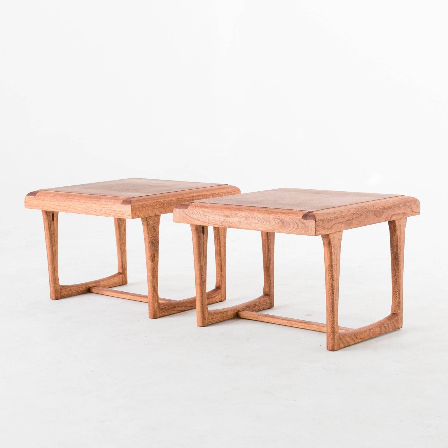 Mid-Century Modern Lane Walnut Side Tables In Good Condition For Sale In Los Angeles, CA
