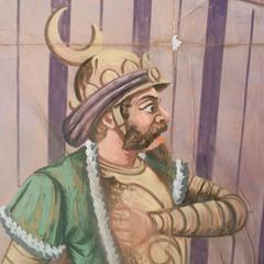 Antique Sicilian Italian Marionette Puppet Show Opera Stage Backdrop Painting