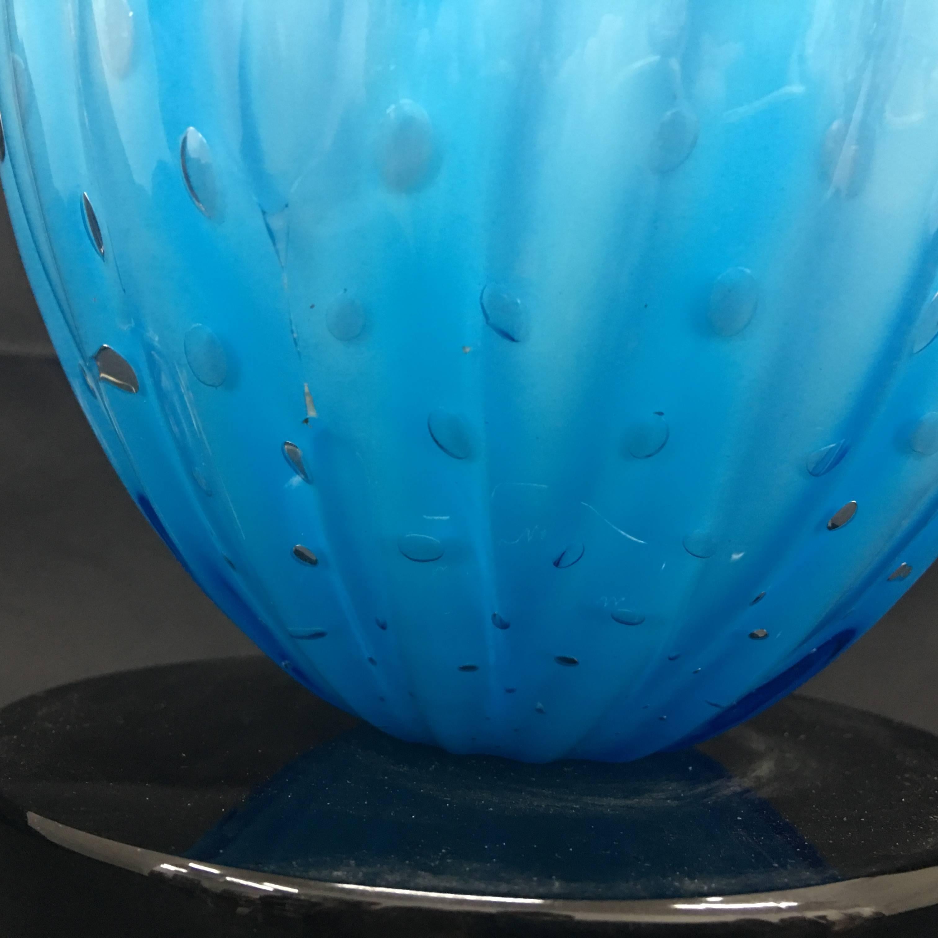 Italian Blue and Black Murano Glass Table Lamp by Fendi, circa 2000