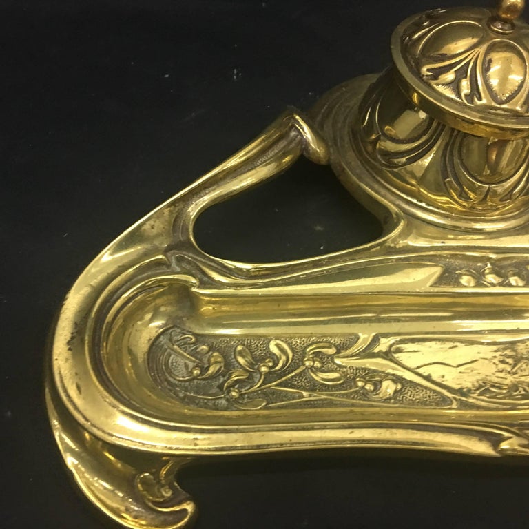 Art Nouveau Brass Inkwell, circa 1900 at 1stDibs