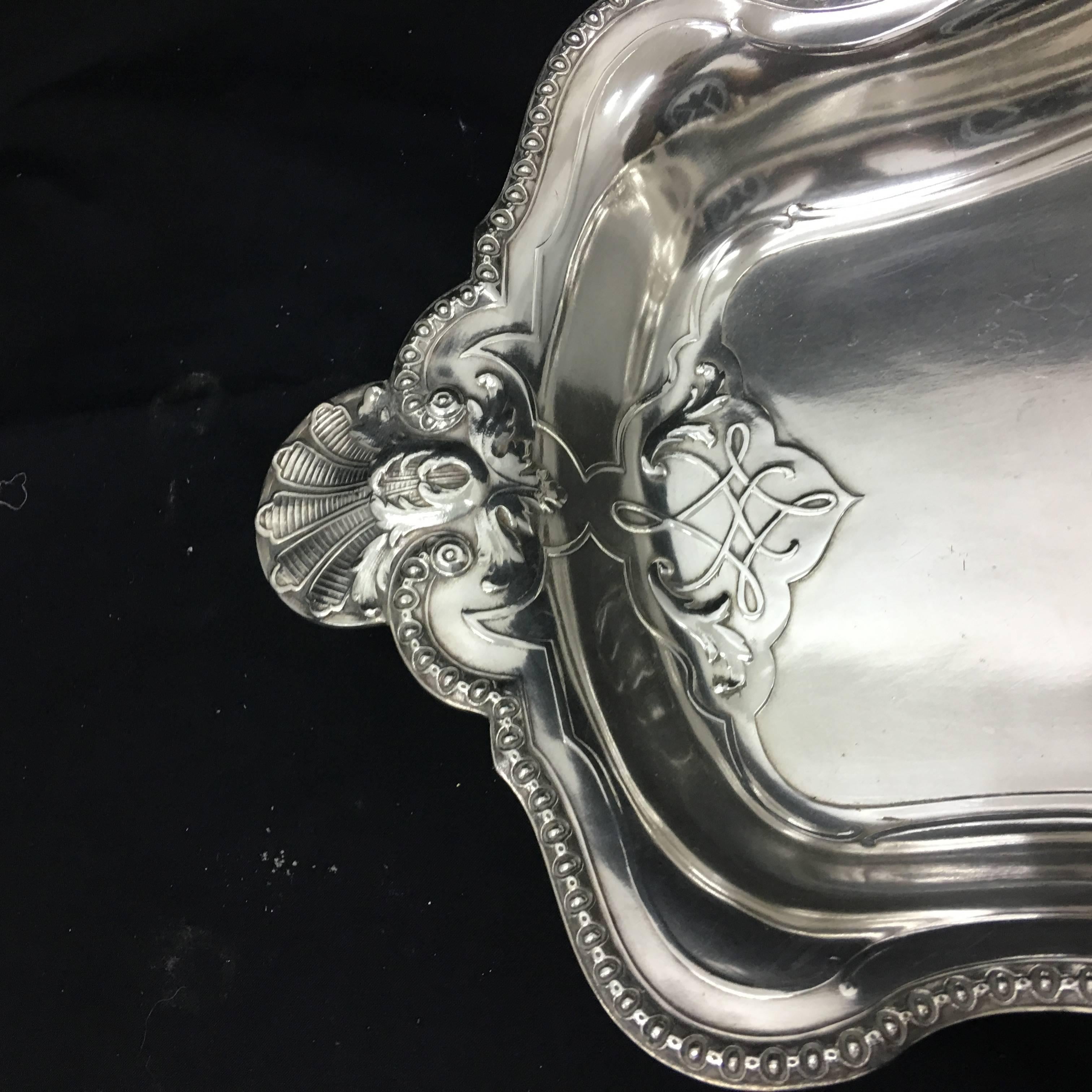 Early 20th Century Art Nouveau French Silver Plated Basket, circa 1900