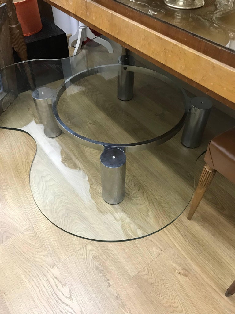 Steel And Glass Coffee Table By Lorenzo Burchiellaro Italy Circa Mid Century Modern Steel And Glass Coffee Table By Lorenzo Burchiellaro Italy Circa