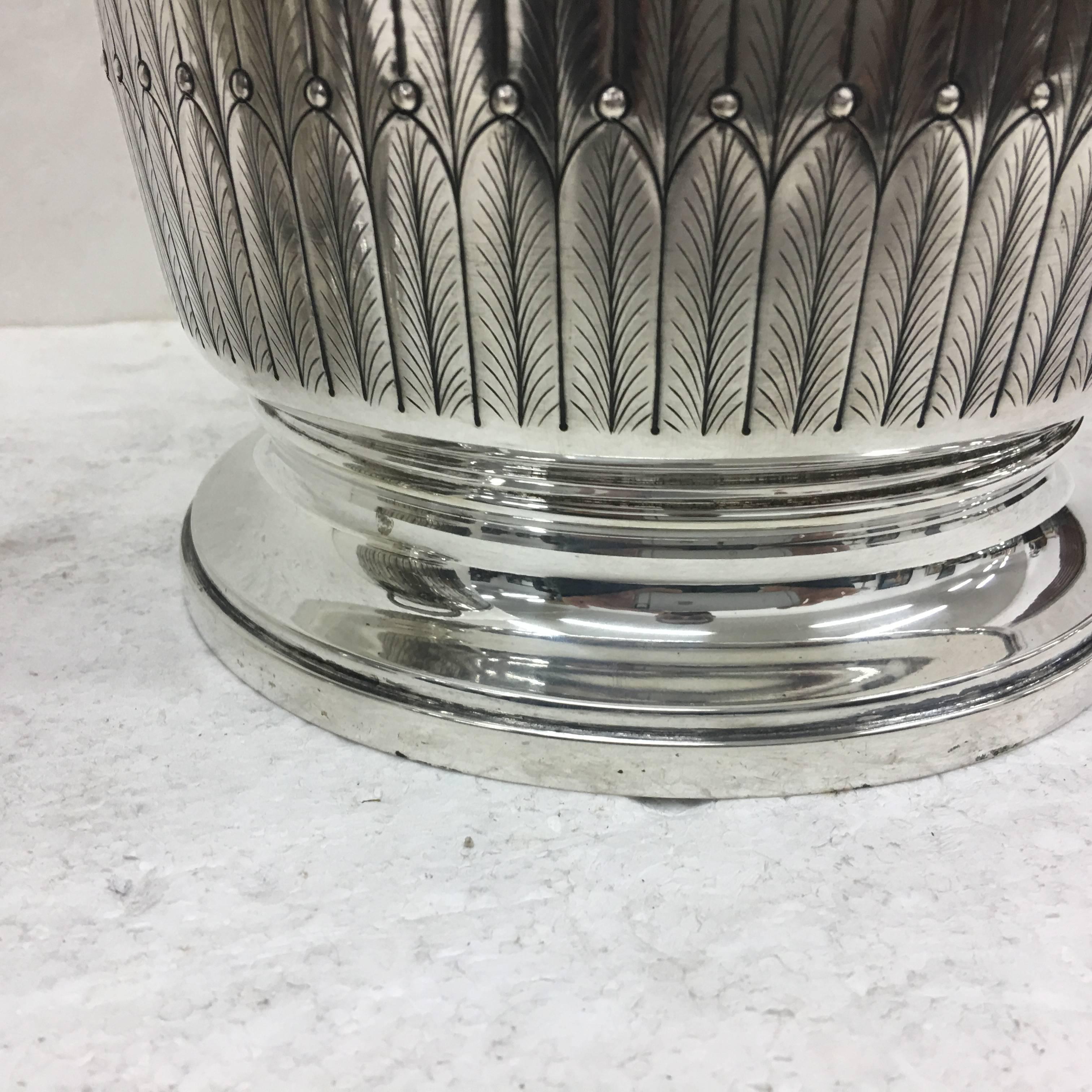 Late 20th Century Italian Silver Wine Cooler and Ice Bucket by Silvart, circa 1970